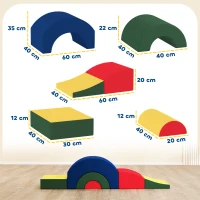 AIYAPLAY Module motricité bébé 5PCS parcours motricité bébé en mousse EVA pour enfants d'âge préscolaire, multicolore(m-3)