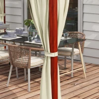 Outsunny Verstelbare Tuinprieel, Weerbestendig, Inclusief Bevestigingsmateriaal, Beige(m-9)