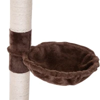 PawHut kattenboom krabpaal kattenkrabboom met sisalpalen in hoogte verstelbaar bruin(m-11)