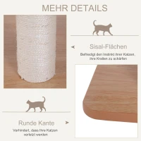 PawHut Kattenkrabboom kattenspeelgoed klimboom Sisal ligvlak natuur met bal(m-7)