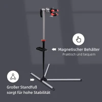 HOMCOM Fietsmontagestandaard, reparatiestandaard, montagestandaard met gereedschapsbak fiets(m-5)