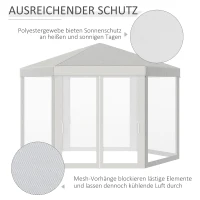 Outsunny Tuinpaviljoen partytent paviljoen tuintent feesttent 6-hoekig, 3,9x3,9m(m-4)
