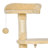 PawHut Kattenboom krabboom slaapgrot klimboom trap speelboom 4 lagen 114 cm(m-10)