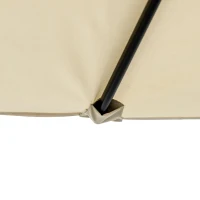 Outsunny parasol, tuinparasol, kantelbaar, met handslinger, windkap, polyester+staal, kaki, 285 x 147 cm(m-9)
