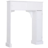 HOMCOM Toiletombouw kantelbeveiliging toiletkast overbouwkast veel opbergruimte MDF wit(m-10)