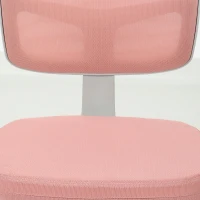 Vinsetto Chaise de Bureau Ergonomique Sans Accoudoirs, Fauteuil de Bureau Pivotant, Dossier Courbé en Maille et Roulettes, Rose(m-13)
