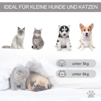 PawHut Huisdiertent voor hond kattenhuis kattentent met zacht kussen pluche grijs(m-5)