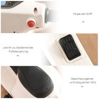 HOMCOM VESPA elektrische motorfiets kindermotorfiets elektrisch voertuig 3 t/m 6 jaar wit(m-7)