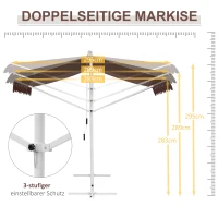 Outsunny Vrijstaande markies 4,5x3,4m, kantelbaar, slinger, metalen frame, bruin(m-6)