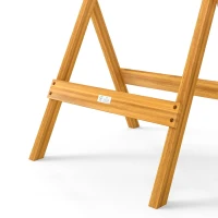 Outsunny Ensemble de Bistrot 3 Pièces Pliable en Bois d'Acacia avec Table Ronde et 2 Chaises, san Montage, 60x60x75cm, Naturel(m-10)