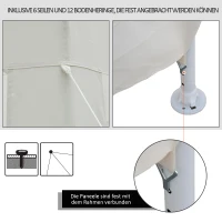 Outsunny Tuinpaviljoen partytent paviljoen tuintent feesttent 6-hoekig, 3,9x3,9m(m-7)