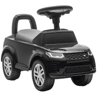 AIYAPLAY Mașină de împins pentru copii sub licență Land Rover, vehicul de împins, claxon, sunete de motor, depozitare sub șezut, negru(m-7)