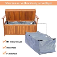 Outsunny Tuinbank met opbergruimte kistbank zitbank opbergbox 2-zitsbank hout bruin(m-5)