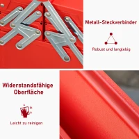 DURHAND Gereedschapskist gereedschapskoffer 5 bakken staal rood 57 x 21 x 41 cm(m-6)