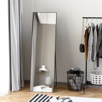 HOMCOM Grote staande spiegel, wandspiegel, lichaamsspiegel, 161,5 cm, zilver(m-8)