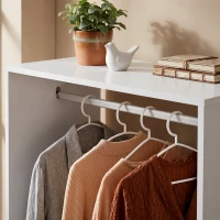 HOMCOM Mobiele garderobekast kledingkast voor slaapkamer wit(m-11)