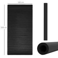 HOMCOM Bodenschutzmatte für Fitnessgeräte rutschfest Fitnessmatte 4 mm Dicke Unterlegmatte 200x100 cm Schwarz(m-3)