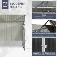 Outsunny vuilnisbak apparaatbox vuilnisbak voor 2 vuilnisbakken afsluitbaar staal zwart 178.5 x 104.5 x 128.5/113 cm | Aosom(m-5)