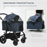 PawHut 2-in-1 design hondenbuggy, opvouwbare hondentas, donkerblauw(m-5)