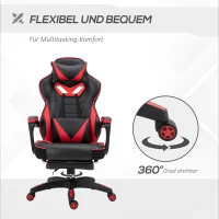 Vinsetto Ergonomische kantoorstoel gamestoel draaistoel verstelbare rugleuning rood(m-6)