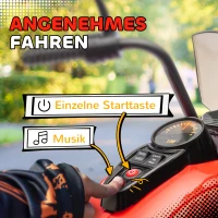 AIYAPLAY Elektrische Kindermotor 6V met Muziek, LED-koplamp, 3-5 km/u, voor kinderen 3-6 jaar, tot 25 kg, Rood(m-6)
