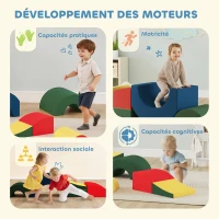 AIYAPLAY Module motricité bébé 5PCS parcours motricité bébé en mousse EVA pour enfants d'âge préscolaire, multicolore(m-9)
