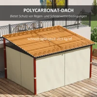 Outsunny Verstelbare Tuinprieel, Weerbestendig, Inclusief Bevestigingsmateriaal, Beige(m-5)