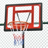HOMCOM Rollbare basketbalstandaard, verstelbare basketbalring, vrijstaand, kunststof, staal, 75L x 83B x 205-261H cm(m-9)