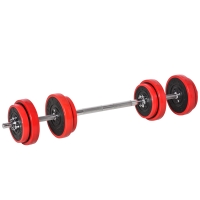 HOMCOM Halterset verstelbaar 20 kg barbell & dumbbell fitness oefening thuis