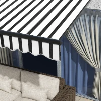 Outsunny Zonnescherm Luifel Terrasluifel, weerbestendig, 1 handkruk, 295 x 250 x 150 cm, Grijs + Wit(m-9)