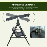 Outsunny Hollywood-schommelstoel 172 x 110 x 153 cm(m-4)