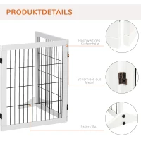 PawHut hondenomheining grenen wit 185 x 36 x 71 cm(m-6)