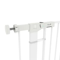 PawHut Deurhek, montage zonder boren, verstelbare breedte 76-97 cm, met één hand te openen, metaal, wit, 76 cm hoog(m-12)
