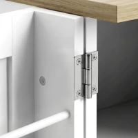 HOMCOM Sideboard keukenkast met 4 deuren, lade, verstelbare plank, deurplanken voor keuken, eetkamer, 138x40x85cm, wit(m-12)