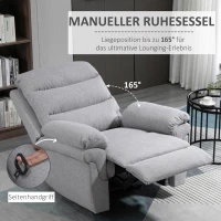 HOMCOM relaxfauteuil met ligfunctie 91 cm x 92 cm x 102 cm(m-4)