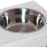 PawHut Honden-Voerstation, Antislip, 44 x 24 x 15cm, Wit, 0,9L per Bak(m-10)