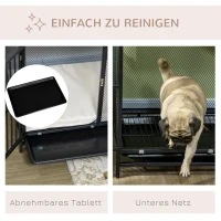 PawHut hondenkooi, dierenkooi met tafelblad, hondenhok, kennel, binnen(m-6)