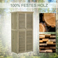 Outsunny Gereedschapsschuur 4 vakken Gereedschapsschuur Gereedschapskast schuur naturel / grijs(m-6)