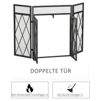 HOMCOM haardscherm 120 cm x 11,5 cm x 79 cm(m-6)