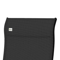 Outsunny Chaise longue pliable, transat bain de soleil inclinable avec dossier réglable sur 9 positions, coussin lombaire, noir(m-13)