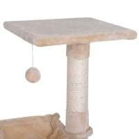 PawHut Klimboom met sisal paal, kattenboom, krabpaal, hangmat, spaanplaat beige(m-13)