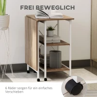 HOMCOM Klaptafel tafel bureau kantoortafel met wielen computertafel mobiel MDF natuur(m-6)