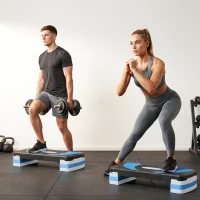 HOMCOM Stepper Aerobic Stepper in hoogte verstelbaar 10-20 cm voor thuis tot 150 kg(m-8)