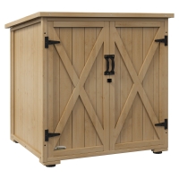 Outsunny Outdoor Opbergbox Tuinbox Kussenbox, weerbestendig, met asfaltdak, 77,5 cm x 88 cm x 90 cm, Donkergrijs