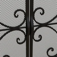 HOMCOM Funkenschutz für Kamine, elegantes Muster, doppeltürig, magnetische Türen, Schwarz, 105 x 40 x 80,5 cm(m-9)