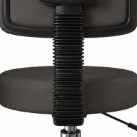 HOMCOM Tabouret massage a roulettes reglable en hauteur pivotant avec dossier ergonomique gris(m-11)