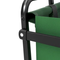 Outsunny Chariot à roulettes pliable chariot de transport à roulettes charge 40 kg poignée ajustable 83 x 50 x 99 cm vert foncé(m-13)