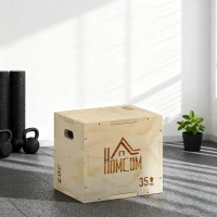 HOMCOM Box jump pliométrie appareil boîte à saut musculation fitness entraînement croisé plyobox pour box training 40,5/35,5/30,5 cm(m-2)