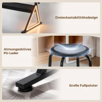 HOMCOM Verstelbare Tekentafel, Werktafel met Kruk en Lades, Wit(m-7)