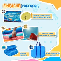 Outsunny opblaasbaar springkasteel met glijbaan, springkussen, waterbassin, waterstralen, 330 x 280 x 200 cm(m-5)